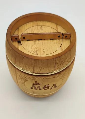 Фото Бочонок для меда Бондарь темный 1кг 